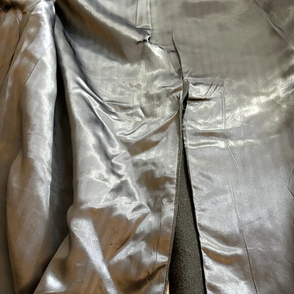 Bespoke Mr. Divine Size 44 Men's Black Pure Cashmere Hand Tailored Overcoat - Picture 6 of 8